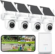 YOYIRYB YOYIRYB-4K Wireless NVR Security System 4K, Solar Powered, 360° Tracking, Color Night Vision