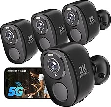 Rraycom 4Pack Wireless Outdoor Security Cameras 2K, AI Motion Detection, Siren, Color Night Vision, 2-Way Talk