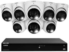 Lorex N4K3SD-168WD-2 4K 16CH Wired NVR Security System 8 Dome Cameras, Smart Deterrence, 3TB NVR