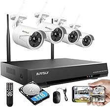 Maysly May-NVR4 8CH 1080P Wireless Security System 4 Cameras, Night Vision, 1TB HDD