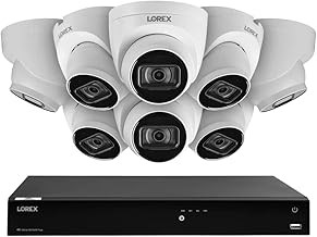 Lorex Fusion 4K 16CH PoE Security System 8 Dome Cameras, Color Night Vision, Audio Recording, Long-Range IR, 3TB NVR