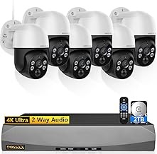 OOSSXX OOSSXX4KPOE 4K PT PoE Wired Security Camera System Outdoor Surveillance