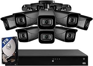 Lorex Fusion 4K 16CH PoE Security System 8 Bullet Cameras, Color Night Vision, Long-Range IR, 3TB NVR