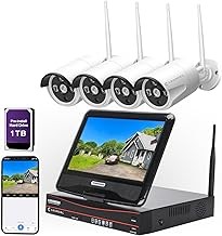 Cromorc CROMORC10CHWIFI Wireless NVR Security System 10CH, 5MP Cameras, 10.1in Monitor, 1TB Storage