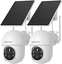 ARCCTV 4MP Solar Wireless Outdoor Security Camera 360° View, Spotlight, PIR Motion Sensor, 2-Way Audio