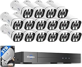 Hiseeu 16CH 3K Outdoor Wired Home Security Camera System 5MP DVR 16 Cameras