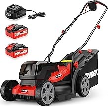 EWORK EK-TT330H Battery Powered Push Lawn Mower (14-Inch, 40V, Two 4.0Ah Batteries, Lightweight)