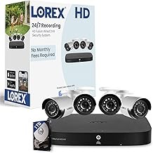 Lorex HD 8CH Wired DVR Security Camera System 4 Bullet Cameras, 1TB Storage, Smart Motion Detection