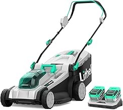 LiTHELi EBLM17Z Battery Powered Push Lawn Mower (17-Inch, Brushless, Two 4.0Ah Batteries)