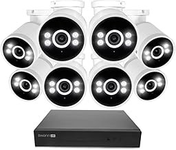 Swann AdvancedX 8Ch 8 Cam 4K Security System, PoE Cameras, 1TB NVR, Color Night Vision, AI Motion Detection