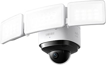 eufy Security T84251D1 Floodlight Cam S330 2K HD, 360° Pan & Tilt, 3000 Lumens, AI Tracking