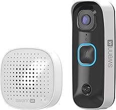 Swann 4KBUDDY Wireless Video Doorbell 4K UHD, 165° View, Smart Analytics, 2-Way Audio