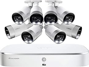 Lorex 8-Cam PoE 4K Security System 8 Cameras, Smart Motion Detection, Active Deterrence, Color Night Vision, 2TB NVR