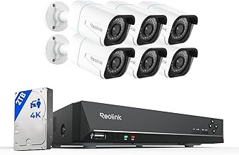 REOLINK RLK8-800B6 4K 8CH Security System 6 Bullet Cameras, Person/Vehicle Detection, 8CH NVR, 2TB HDD