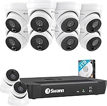 Swann SWNVK-10Cam 4K NVR Security System 10 Cameras, 16CH PoE, Indoor/Outdoor, Night Vision, Heat Motion Detection