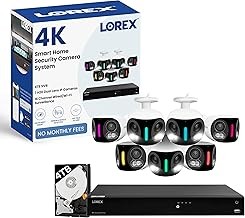 Lorex Fusion PoE 7-DualLens 4K Security System 7 Dual Lens Cameras, Human/Vehicle Detection, Color Night Vision, 4TB NVR