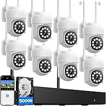 Camcamp Wireless 16CH 4K NVR Security System 8 Cameras, PTZ, Human Tracking, 2-Way Audio, Smart Night Vision