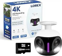 Lorex W891UA Series Wireless Outdoor Security Camera 4K, Dual-Lens, Panoramic 180°, Smart Lighting, Color Night Vision
