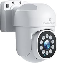 Camcamp 5MP PoE Outdoor Security Camera Auto Tracking, 2-Way Audio, Color Night Vision