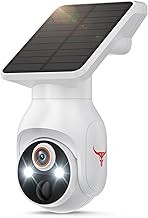 FameVibe FAMEVIBE1080SOLAR Wireless Solar Security Camera 1080p, AI Human Detection, 2-Way Audio, Color Night Vision