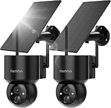 FAMVIVA FAMVIVA2KPTZ Wireless Solar PTZ Security Camera 2K, 360° Rotation, Motion Detection, Color Night Vision