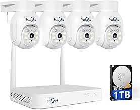 Hiseeu 5MP Wireless PTZ Security System 10CH NVR, Motion Detection, 2-Way Audio, 1TB HDD