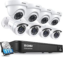 ZOSI 3K Lite 8CH Wired DVR Security Camera System 1TB Storage, 8 Cameras, AI Detection, Remote Access