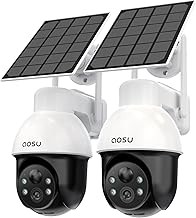 AOSU AOSU-SOLAR-2PK Wireless Outdoor Home Security Camera System 5MP 2-Cam Solar