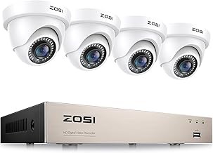 ZOSI 3K Lite 8CH Wired DVR Security Camera System AI Detection, 4 Cameras, Night Vision, 5MP Lite DVR
