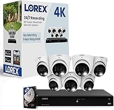 Lorex Fusion 7-Domes 4K PoE Security System 7 Cameras, Smart Motion Detection, Color Night Vision, 4TB NVR