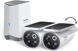 Baseus S1 Pro Solar Wireless Outdoor Security Camera 3K, Dual Lens, Auto Sunlight Tracking, 2-Cam Kit