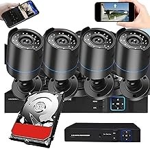 5iktery 5IKTERY4KNVR 4K PoE Security System 4 Cameras, AI Motion Person/Vehicle Detection, 4K NVR, 512GB HDD