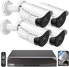 WEILAILIFE WEILAILIFEPOEDVR Outdoor Wired Home Security Camera System 90ft Night Vision DVR