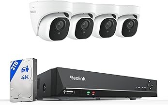REOLINK RLK8-800D4 4K Security System 4 Turret Cameras, Person/Vehicle Detection, 8CH NVR, 2TB HDD