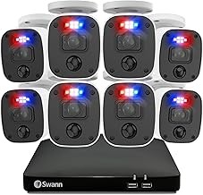 Swann Home Wired DVR 4K Security Camera System 8-Bullet Cameras, 8-Channel NVR, Color Night Vision
