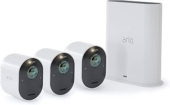 Arlo VMS534 Ultra 4K Wireless Security Camera System 3 Cameras, 180° View, Spotlight, 2-Way Audio, Siren