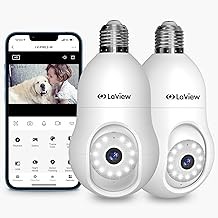 LaView LaView Bulb 4MP Wireless Indoor/Outdoor Security Camera 2K, 360° View, Motion Detection, Audible Alarm