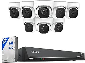 REOLINK RLK16-800D8 4K PoE Security System 8 Cameras, Person/Vehicle Detection, 16CH NVR, 4TB HDD