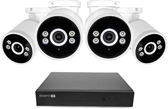Swann AdvancedX 8CH 4K Wired Security Camera System 4 PoE Cameras, 1TB Storage, AI Motion Detection