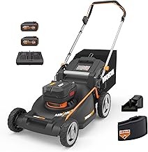 WORX WG752 Nitro Battery Powered Push Lawn Mower (21-Inch, Brushless, Two 5.0Ah Batteries)