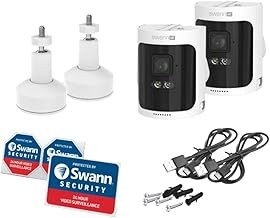 Swann 4K Wireless 2-Pack Security Cameras Extra Cameras, Mounting Kit, Outdoor