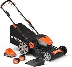 Yard Force 60V Professional Smart Cut Battery Powered Self-Propelled Lawn Mower (20-Inch, Dual Battery, Brushless)
