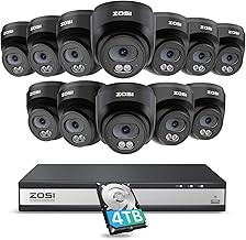 ZOSI C220 16CH 4K PoE NVR Security System 12 Cameras, AI Detection, 4TB HDD