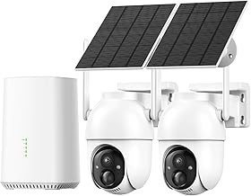 Aume Wireless Outdoor Security Camera with Home Base 4MP, Solar Powered, 360° Panoramic View, Color Night Vision