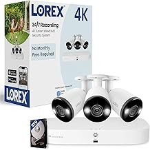 Lorex Fusion 4K 16CH Hybrid Security System 3 Bullet Cameras, Active Deterrence, Smart Motion Detection, 2TB NVR