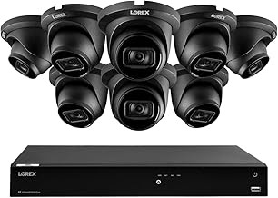 Lorex PoE NVR System 16CH 4K Security System 8 Dome Cameras, Smart Motion Detection, Color Night Vision, 4TB NVR