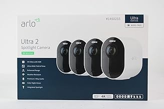 Arlo VMS5440-2CCNAS Wire-Free Spotlight Security System, 4 Cameras, Outdoor, Ultra HD, Total Security Pack