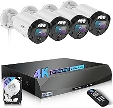 WEILAILIFE CSWL07SP Outdoor Wired Security Camera System, 130° Wide-Angle, 90-Day Storage