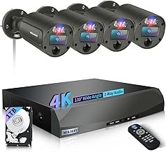 WEILAILIFE WEILAILIFENVRFL Wired Security Camera System with Flashing LED Alerts, Outdoor Home Surveillance, NVR Compatible