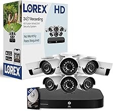 Lorex 1080p 8CH Wired DVR Security Camera System 1TB Storage, 8 Bullet Cameras, Motion Detection, IR Night Vision